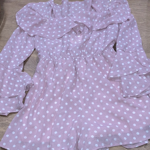 Favlux size large pink polka dot flirty romper - Picture 6 of 6